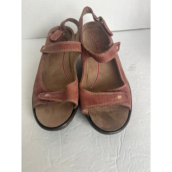KLOGS Pink Brown Harbor Adjustable Wedge Slip Resistant Comfort Sandals Size 9.5 - Picture 3 of 12